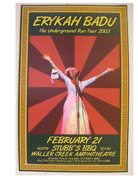 Erykah Badu Handbill Poster Erica Stubbs BBQ 2003